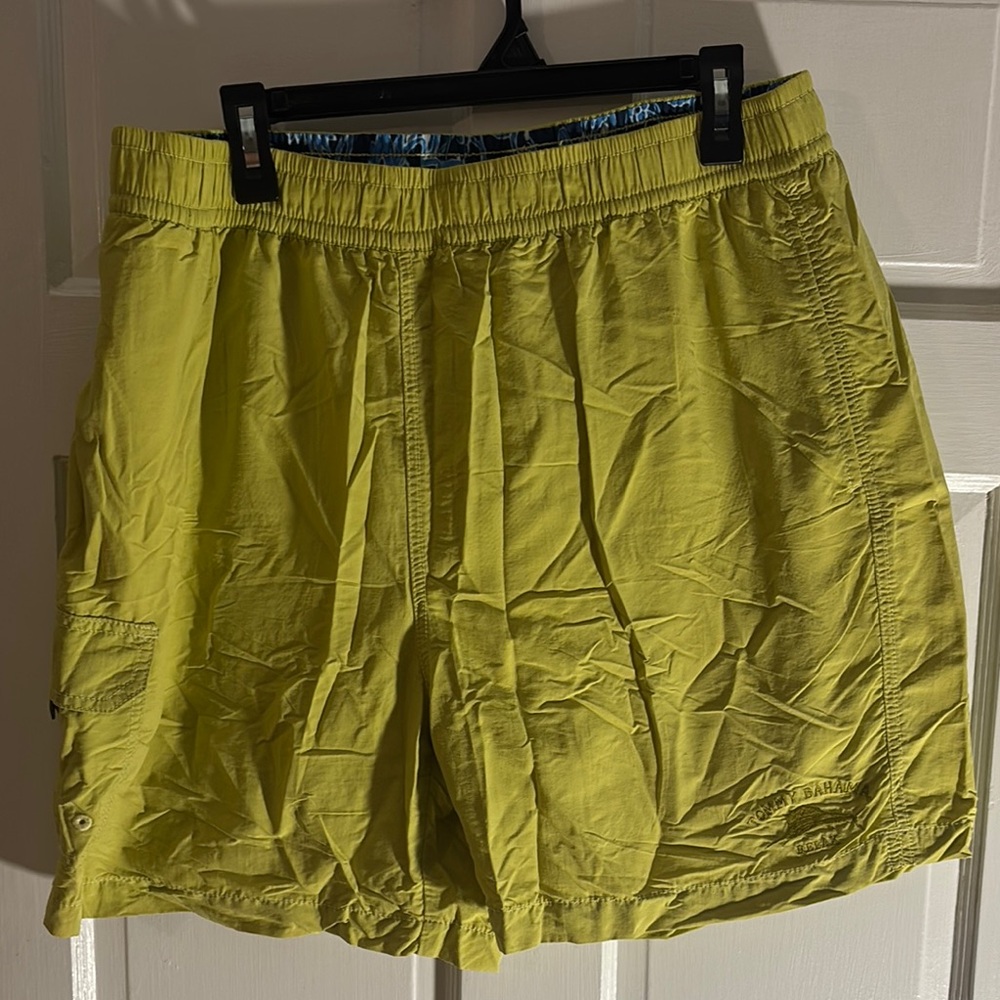 Tommy Bahama Green Swim Trunks Lightweight Elastic Waist